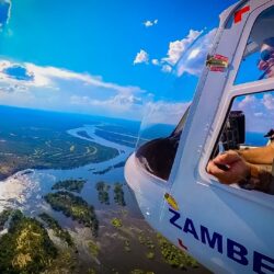 A helicopter tour over victoria falls